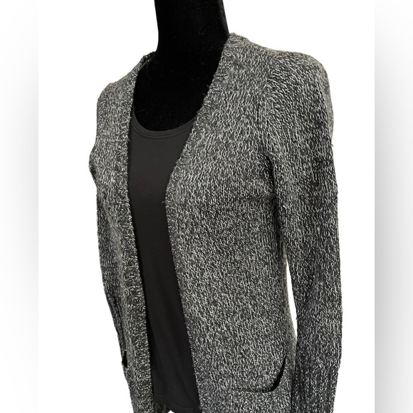 Vero Moda Black and White Knit Long Open Front Cardigan - XSmall - Picture 3 of 11